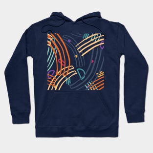 Colorful modern curved linear shapes pattern Hoodie